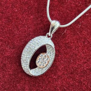 925 silver Oval Shape pendant set