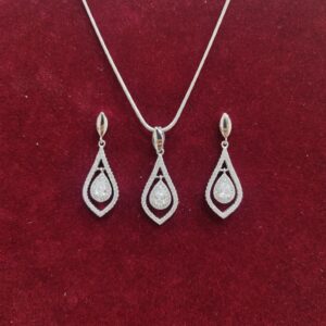 925 silver chain hanging diamond pendant set