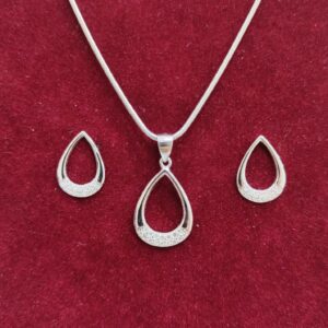 925 silver Chain egg shape Pendant set