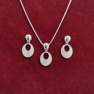 925 silver Chain oval shape Pendant set