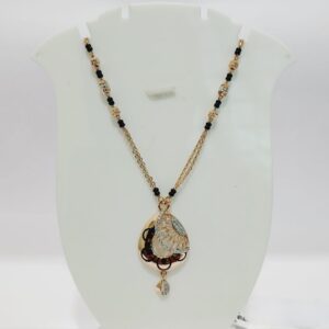 18k gold single line rose gold mangalsutra