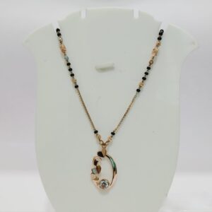 18k gold single line rose gold mangalsutra