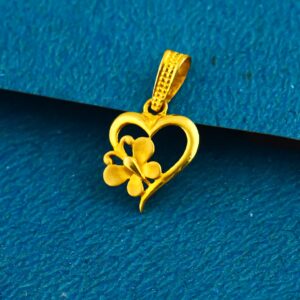 22K 916 gold heart shape butterfly design pendants