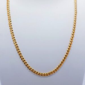 22k gold heart shape plain chain