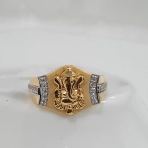 22k gold ganpati gents ring