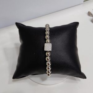 925 silver flexible plain ball bracelet