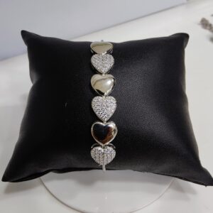 925 silver heart shape bracelet