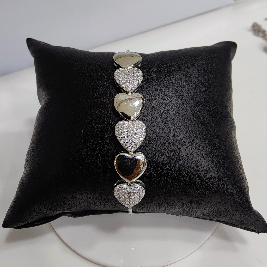 925 silver heart shape bracelet