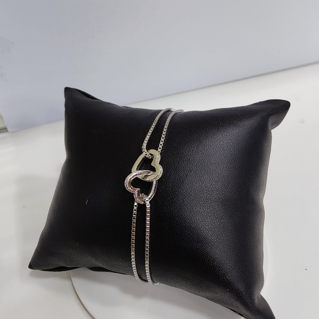 925 silver heart shape bracelet