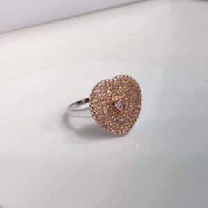 925 silver heart shape ladies ring
