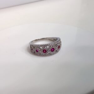92.5 silver red stone ladies ring