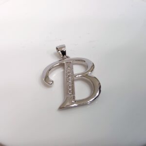 925 silver B alphabet pendant