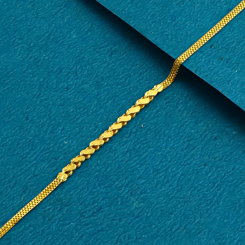 22K 916 Gold Plain Fancy Ledies Bracelet