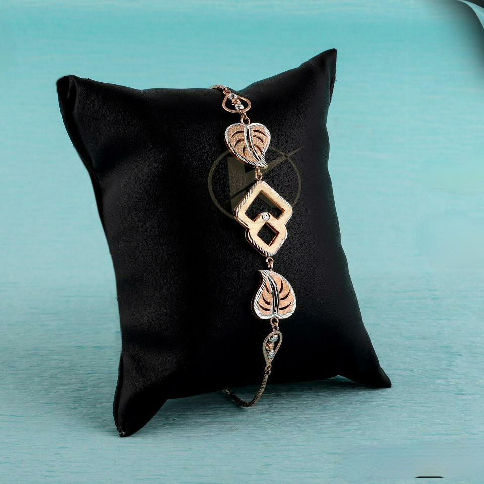 18k gold rose gold paan shape bracelet