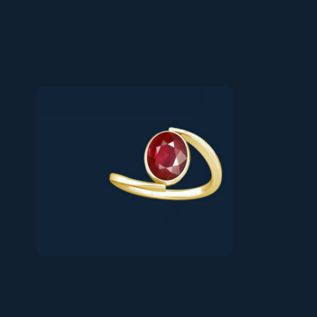22k gold ruby stone ladies & gents ring