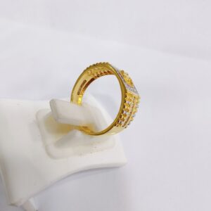 22KT Gold CZ Om Design Gents Ring