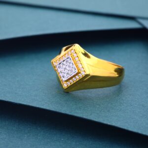 916 Gold Diamond Shape Ring For Men