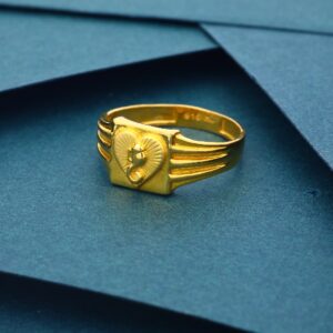 916 Gold Ganesh Design Ring For Men