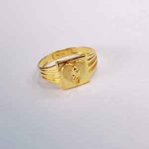 916 Gold Ganesh Design Ring For Men