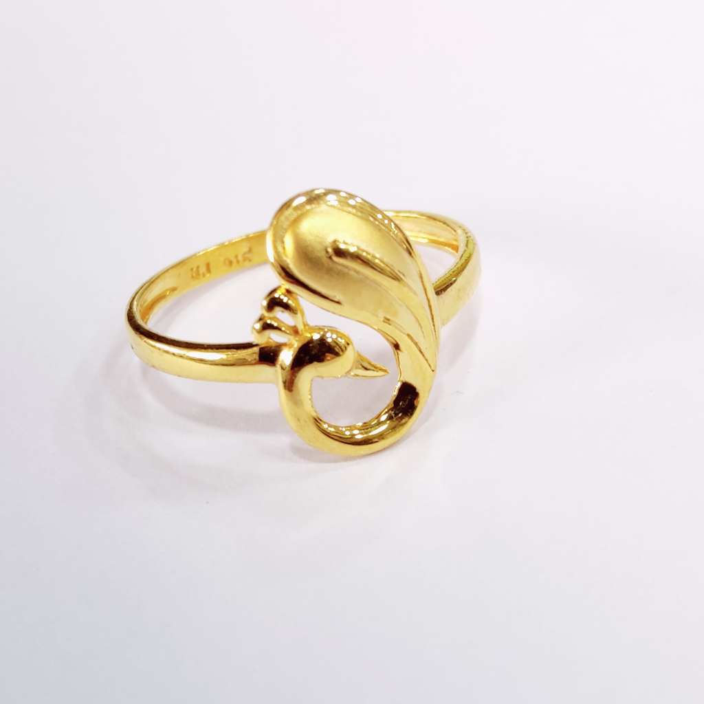 916 Plain Gold Peacock Design Ladies Ring