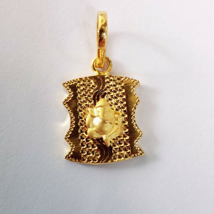 22K Gold Ganesh Design Gents Pendant