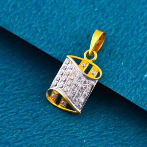 20K Gold Unisex Square Pendant