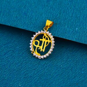 20K Gold Shri Round Pendant