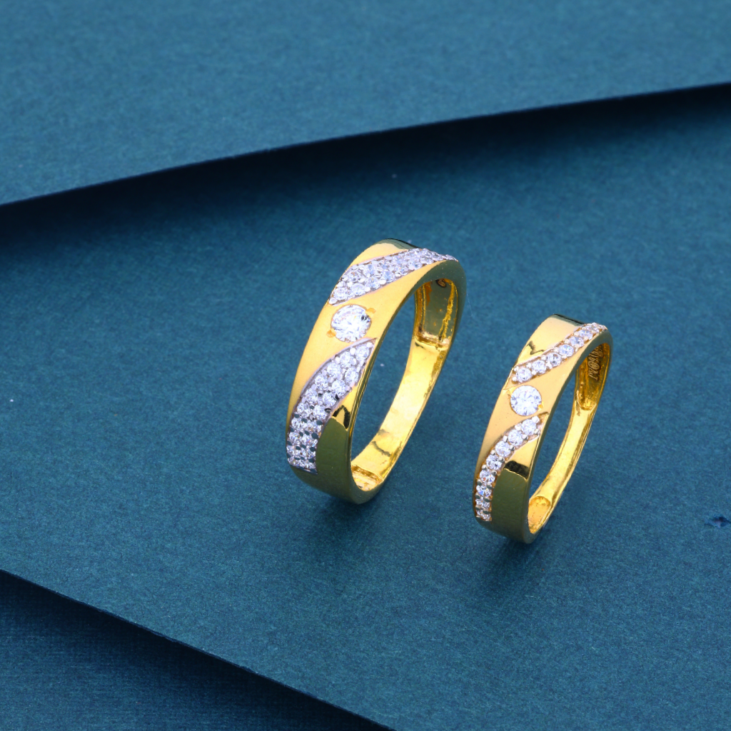 22K916 Gold Couple Diamond fancy ring