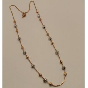 18k gold double tone beads chain