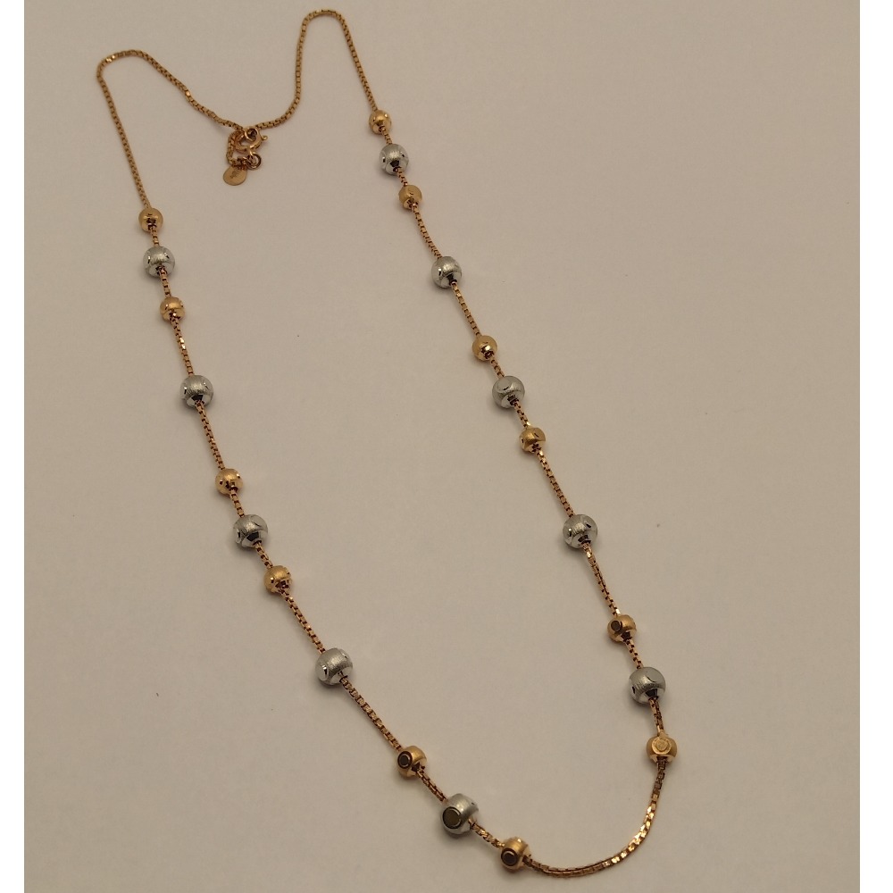 18k gold double tone beads chain
