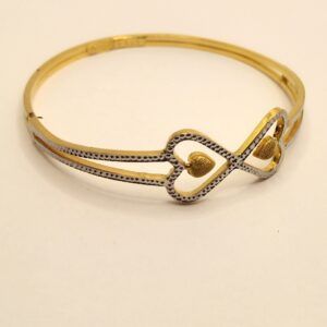 22K Gold Heart Shape Kadli Bangle