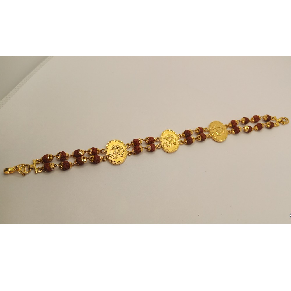 916 gold om with rudraksh bracelet