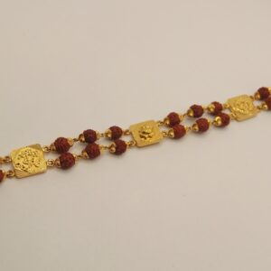 916 Gold Double Line Rudraksh Bracelet