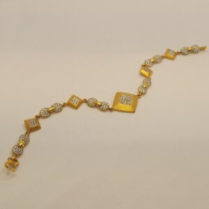 22K Gold CZ Diamond Shape Bracelet