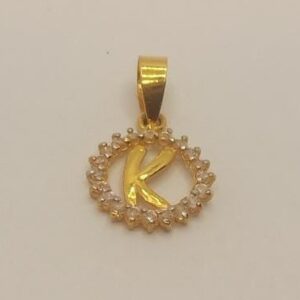 22k gold Name "K" Pendant