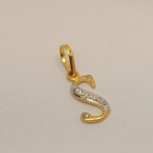 22k gold name "s" pendant
