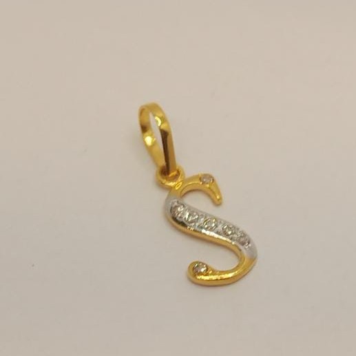 22k gold name "s" pendant