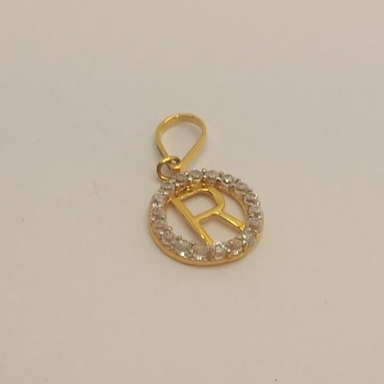 22k gold Name "R" Pendant
