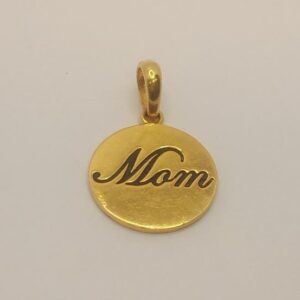 22k gold "MOM" pendant