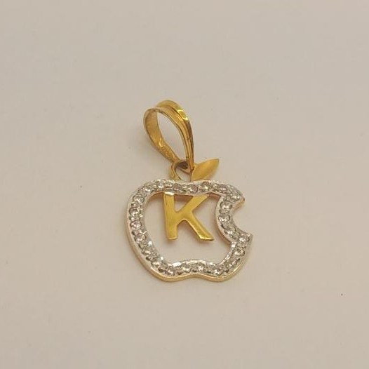 22k gold Name "K" Pendant