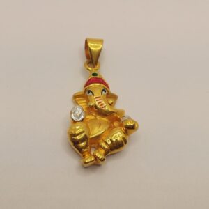 22k gold ganpati pendant