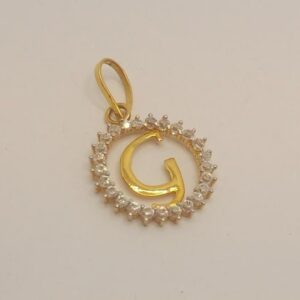 22k gold Name "G" Pendant