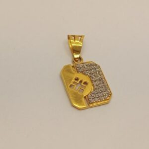 22k gold diamond pendant