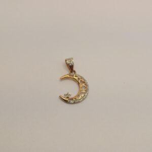 18k gold  eid moon diamond  Pendant