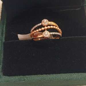 18K Gold 3 Line Ladies Ring