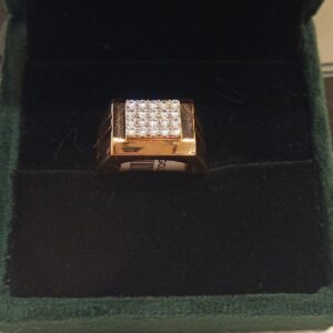 18KT Gold Square Shape CZ Diamond Ring