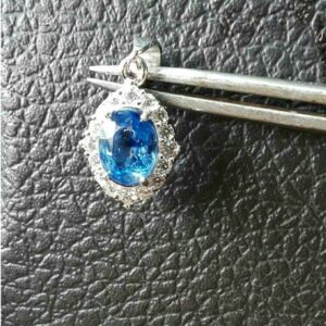 Brand New 925 Sterling Silver & Natural Unheated/untreated 1.28ct Blue Sapphire  (VVS2)