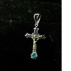925 Sterling Silver & Moissanite Diamond Cross Pendant