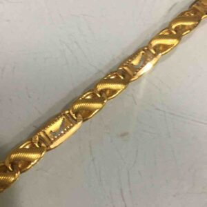 916 Plain Gold Gents Bracelet