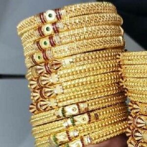 916 Yellow Gold Designer Ladies Bangles